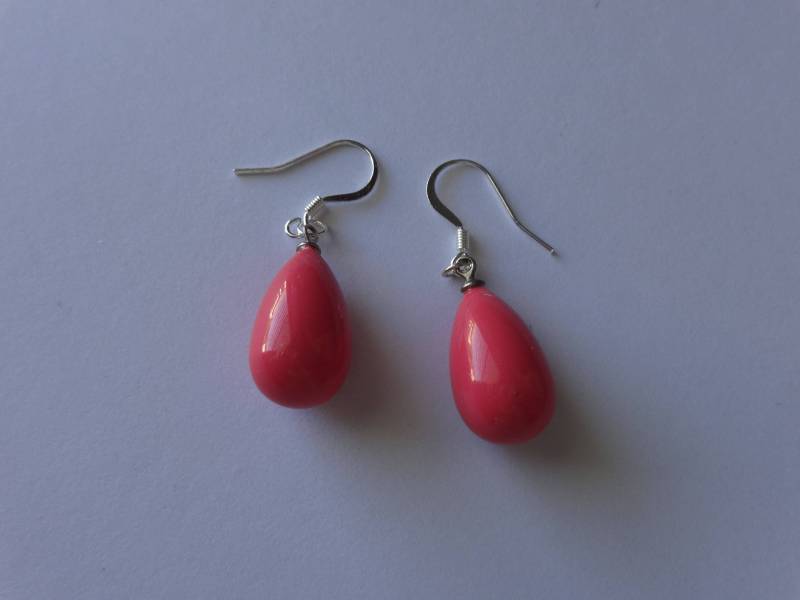 Handgemachte Tropfen Rosa Ohrringe Handgemachte Tropfen Rosa Ohrringe von ThePJCompany