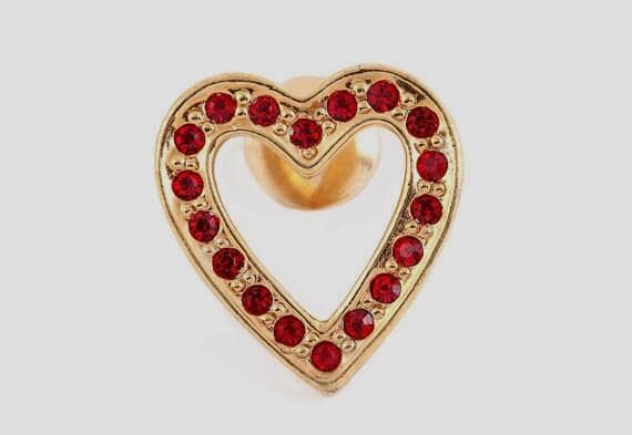 Vintage Avon Offenes Herz Pave Über Ruby Strass Tac Pin von ThePJCompany