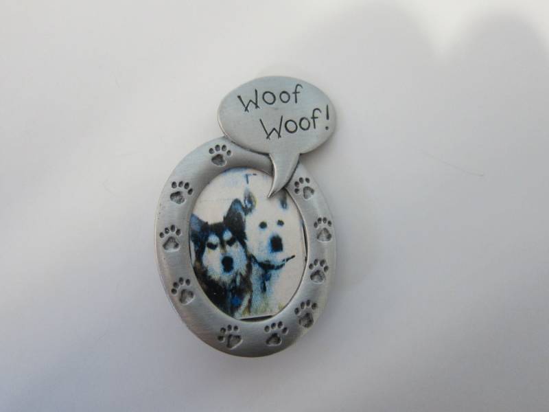 Vintage Jj Ovale Zinn Brosche Mit Bilderinlage von ThePJCompany