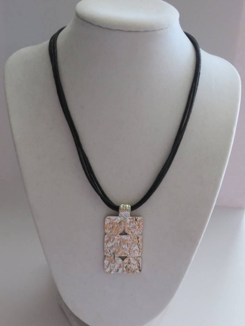 Vintage Keks Lee Drei Stränge Silber Ton Anhänger Halskette von ThePJCompany