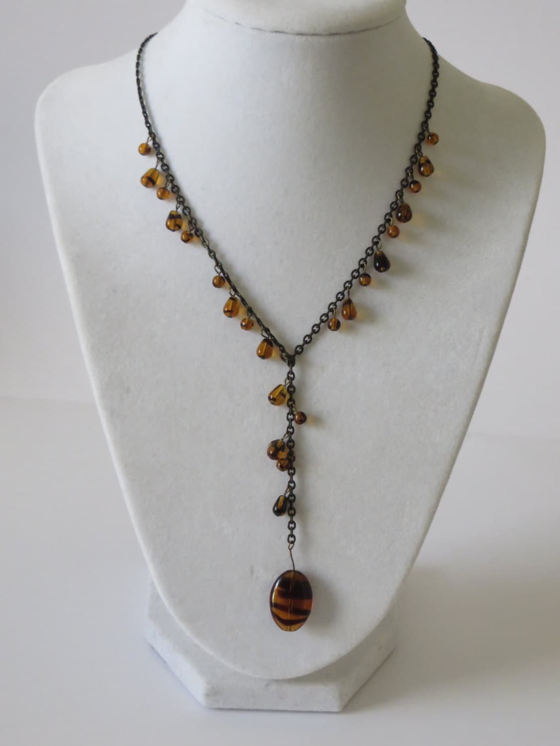 Vintage Keks Lee Tigerauge Steine & Anhänger Halskette von ThePJCompany