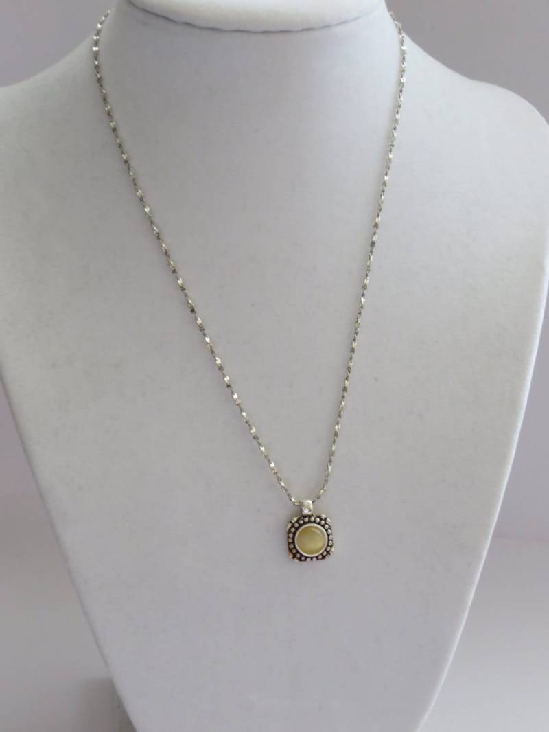 Vintage Napier Geflochtene Kette Silber Stein Anhänger Halskette von ThePJCompany