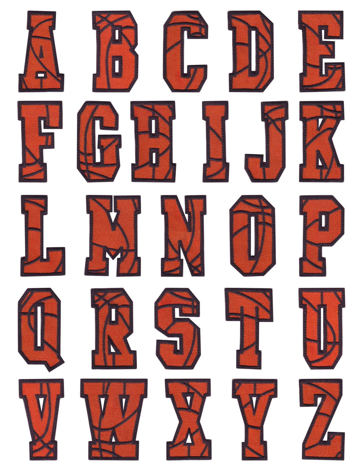 3" Basketball Buchstabe Gestickt Aufnäher von ThePatchLab