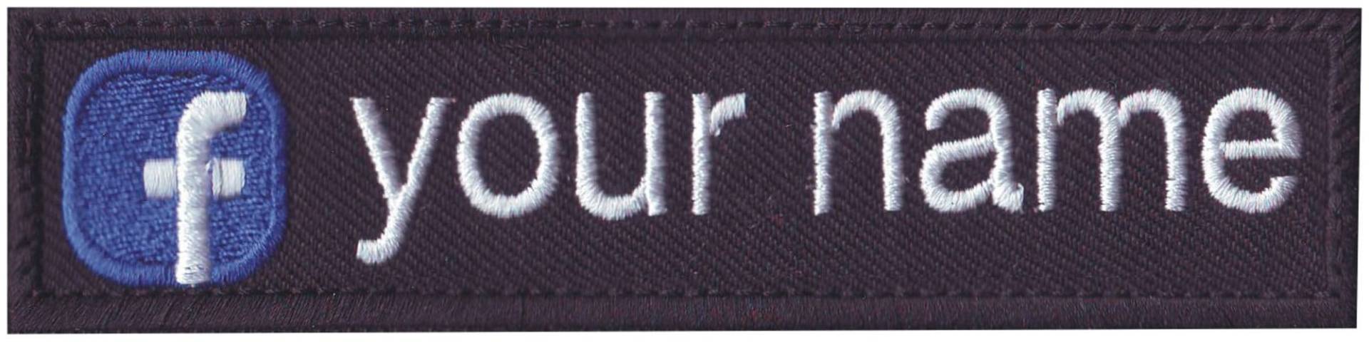 Facebook Logo Individuell Gesticktes Namensschild von ThePatchLab