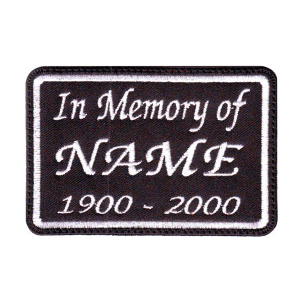 In Memory Personalisiertes Namensschild | Schwarz Gestickter Aufnäher von ThePatchLab