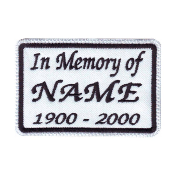 In Memory Personalisiertes Namensschild | Weiß Bestickter Aufnäher von ThePatchLab