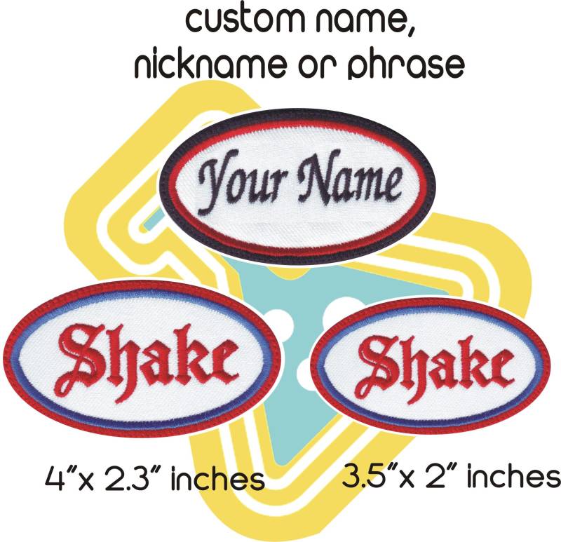 Oval Namensschild Bestickter Aufnäher Mit Verschiedenen Farben 2 Größen | 4 "x 2, 3" Und 3, 5 2" Zoll W von ThePatchLab