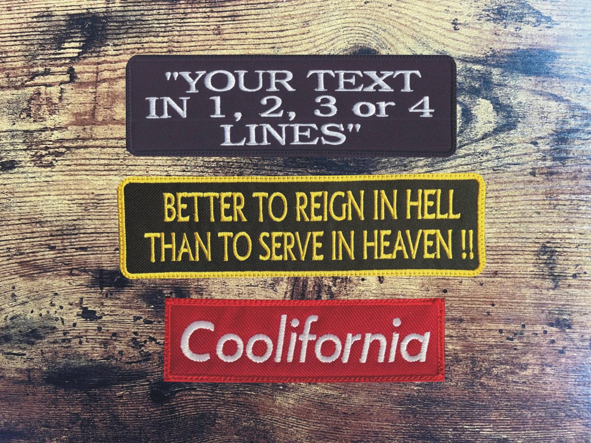 Personalisierter Gestickter Namensschild-Großer Rechteckiger Aufnäher Von 5 "Bis 11" Zoll von ThePatchLab