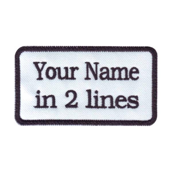 Rechteckiger 2-Zeiliger Personalisierter Gestickter Namensaufnäher | E von ThePatchLab