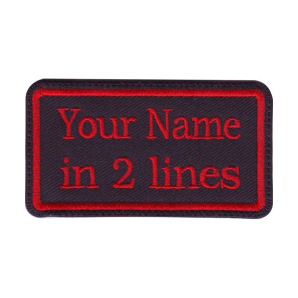 Rechteckiger 2-Zeiliger Personalisierter Gestickter Namensschild-Patch | D von ThePatchLab