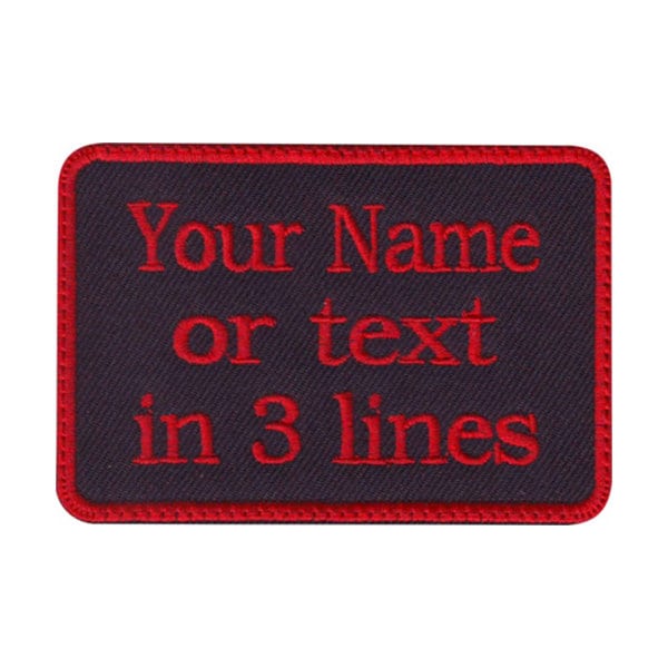 Rechteckiger 3-Zeiliger Personalisierter Gestickter Namensaufnäher | F von ThePatchLab