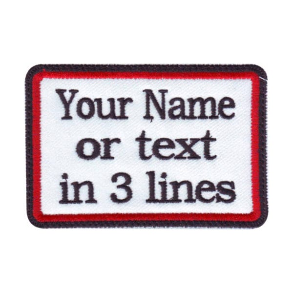 Rechteckiger 3-Zeiliger Personalisierter Gestickter Namensschild-Patch | A von ThePatchLab