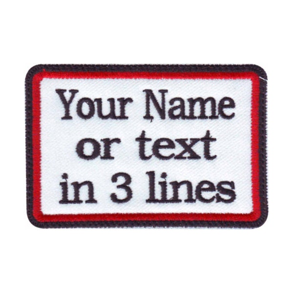 Rechteckiger 3-Zeiliger Personalisierter Gestickter Namensschild-Patch | A von ThePatchLab