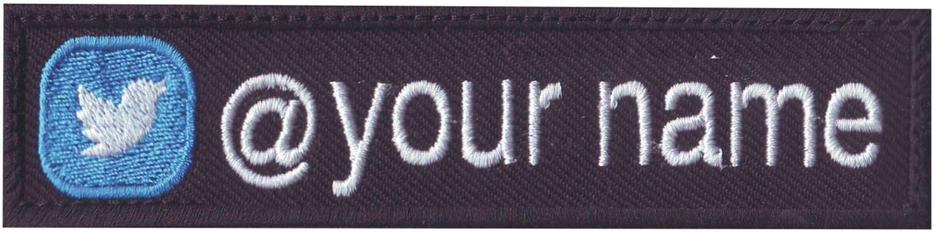 Twitter Logo Personalisierter Gestickter Namensschild-Patch von ThePatchLab