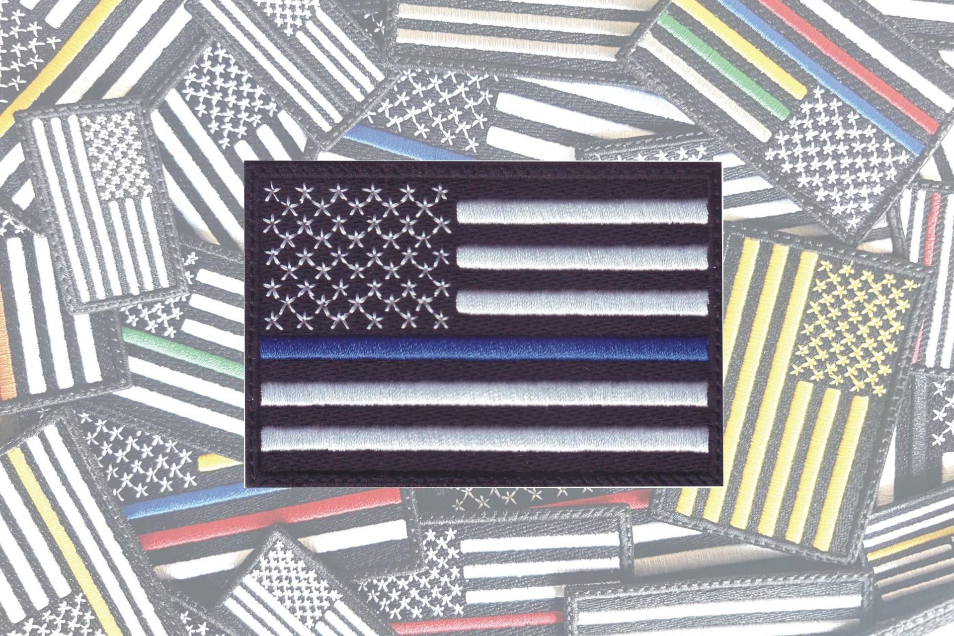 Usa Blue Dünne Linie Flagge Gestickter Aufnäher 3 Größen Us Law Enforcement von ThePatchLab