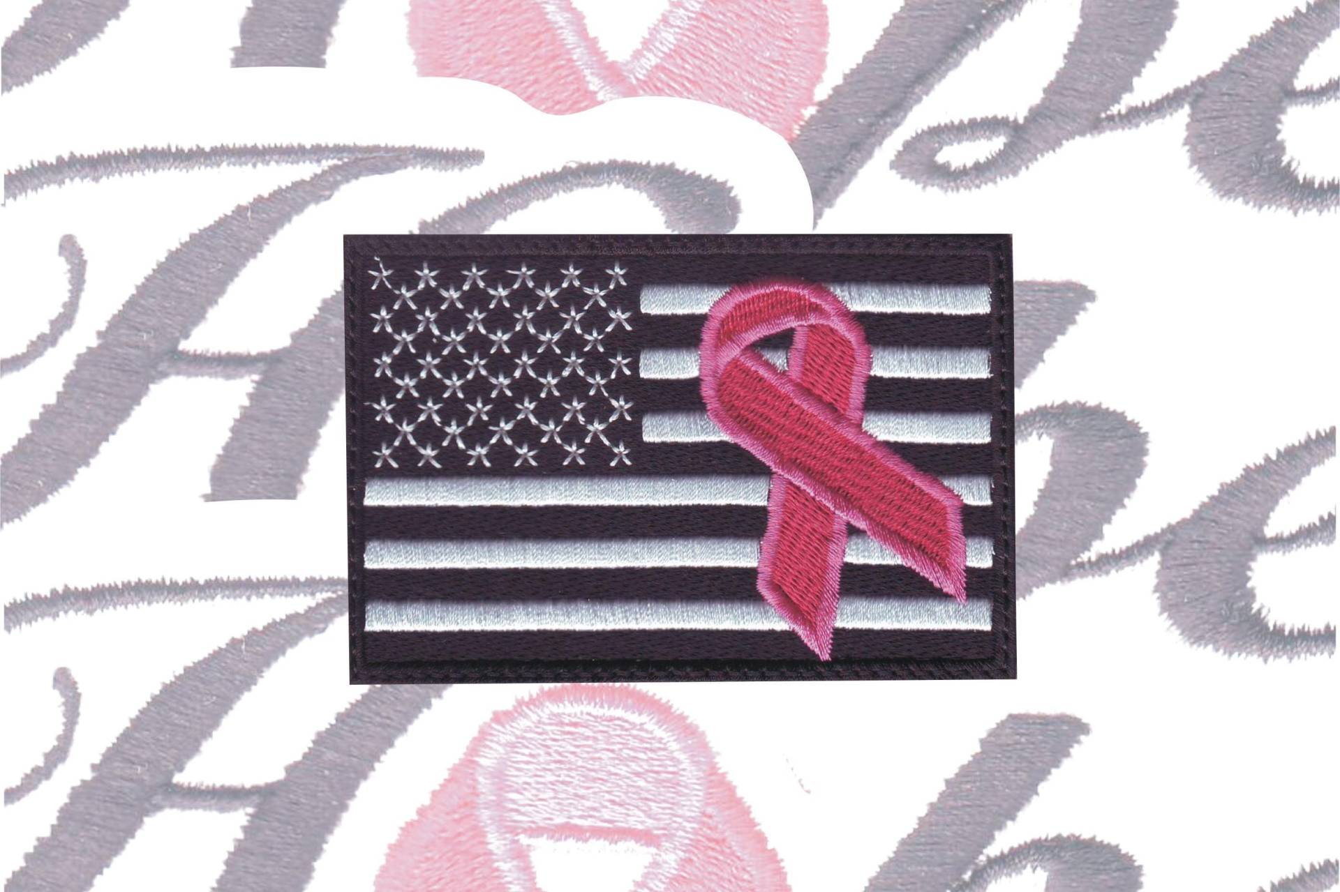 Usa Flagge Pink Hope Ribbon Cancer Awareness Gestickter Aufnäher von ThePatchLab