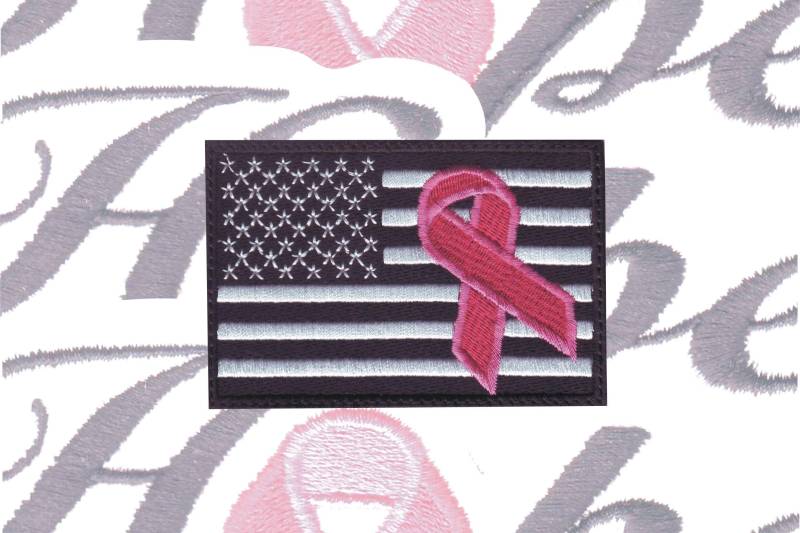 Usa Flagge Pink Hope Ribbon Cancer Awareness Gestickter Aufnäher von ThePatchLab