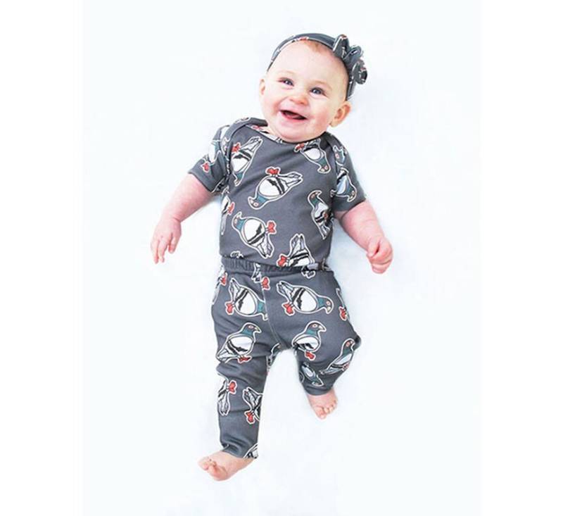 Nyc Pigeon Baby Legging Hose/Bio Baumwolle Unisex Babykleidung Allover Print Versandfertig von ThePeanutCrew