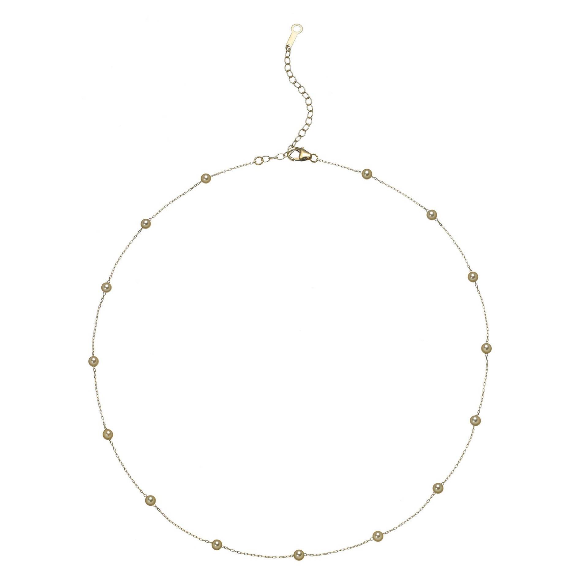 14K Gelbgold Halskette Mit 15 Stück Seltene Natürliche Farbe Goldene Baby Akoya Zuchtperlen 14K Gelbgold Halskette Mit 15 Stück Seltene Natürliche Farbe Goldene Baby Akoya Zuchtperlen von ThePearlExchange