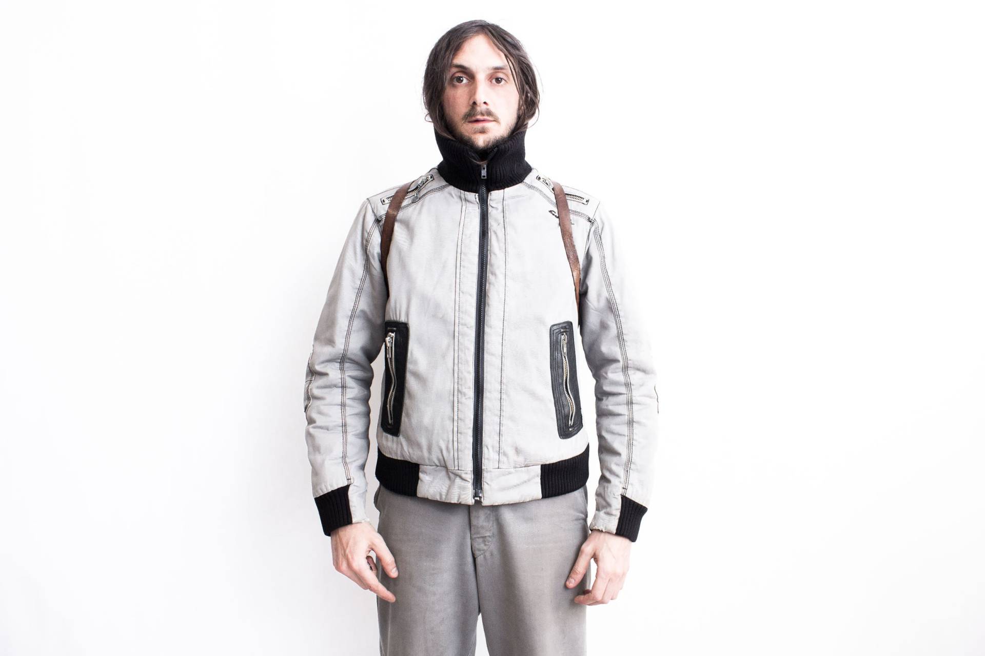 1990S Rare Energie Bomber Jacke Silber Grau. Ma-1 Baumwolle Blouson Grunge Y2K von ThePenduline