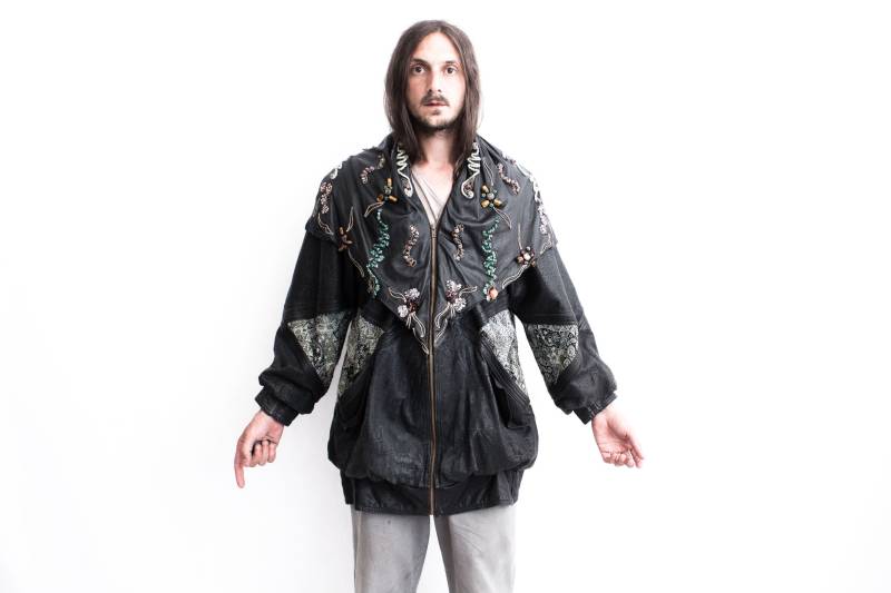 Einzigartiger Perlen Ledermantel 1980Er Jahre Angepasst. Handgemachte Leder Duster Jacke Original von ThePenduline