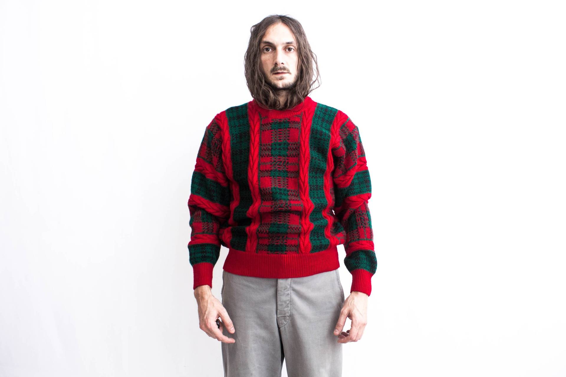 Rundhals Pullover 1980Er Jahre Gemustert Strick. Warmer Winterpullover von ThePenduline