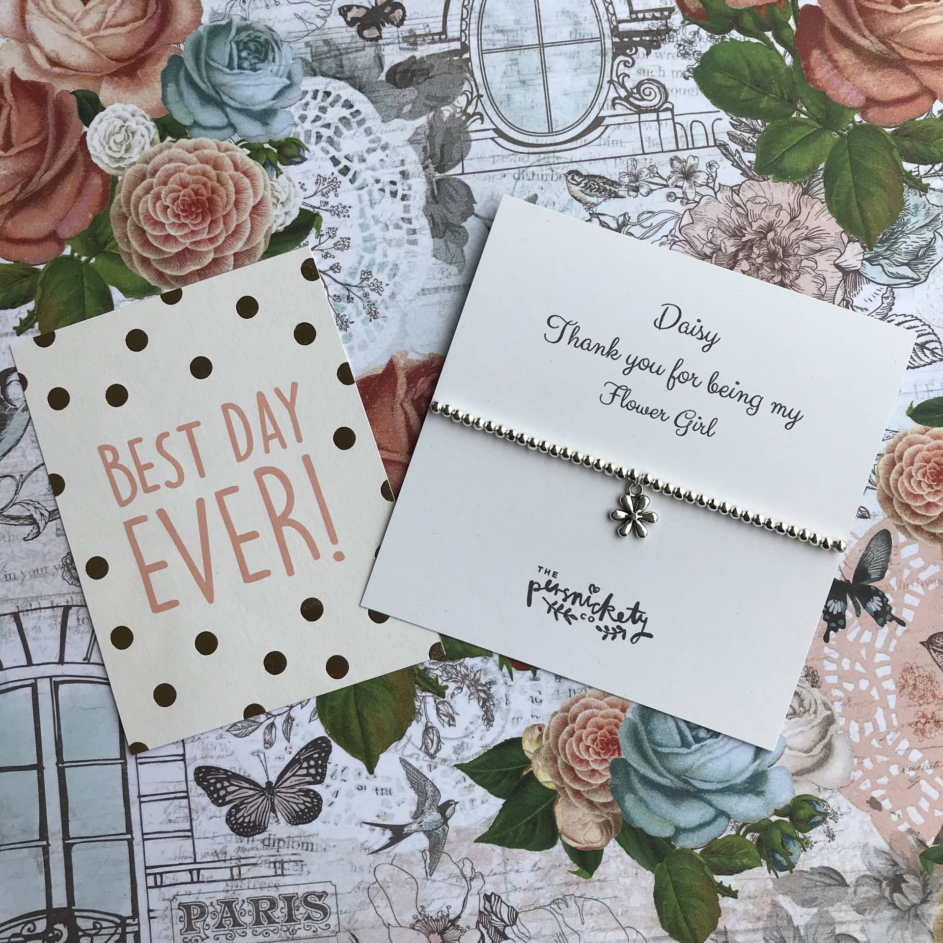 Bettelarmband, Charm Armband, Danke Dass Du Mein Blumenmädchen Bist , Blumenmädchen, Danke, Hochzeit, Geschenk von ThePersnicketyCo