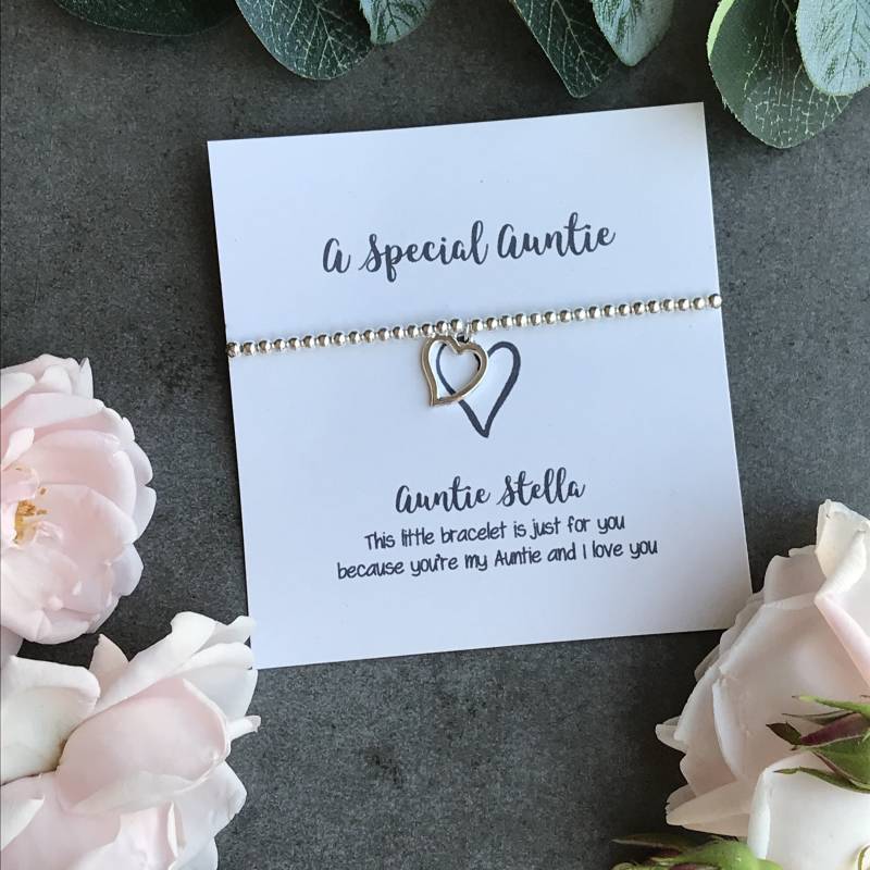 Bettelarmband, Perlen Eine Besondere Tante, Herz Charm, Silber Armband, Geschenk Für Tante von ThePersnicketyCo