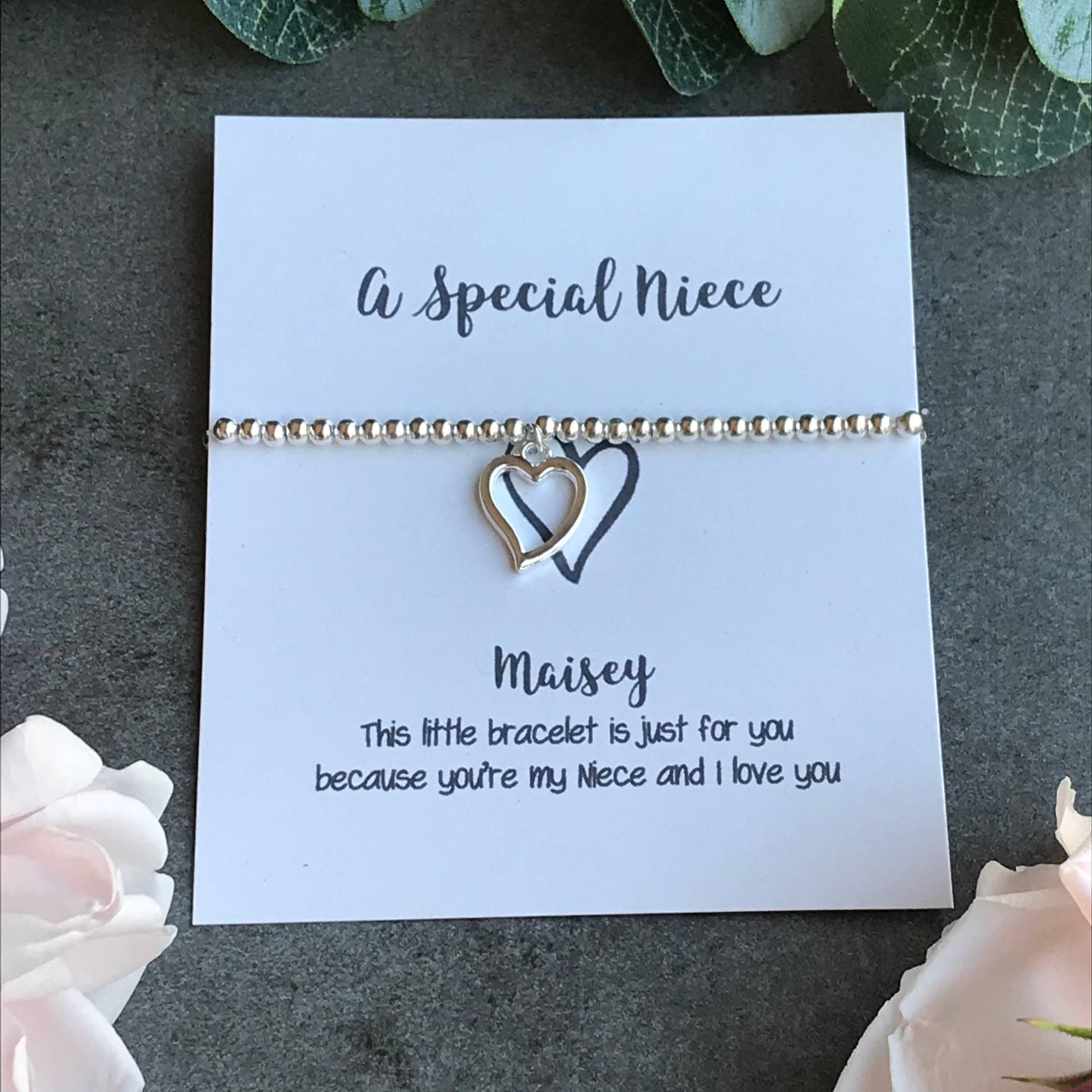 Charm Armband, Perlen Eine Besondere Nichte, Herz Charm, Silber Geschenk Für Nichte Geschenk, Schmuck von ThePersnicketyCo