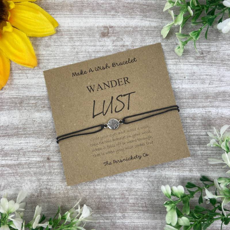 Fernweh Wunsch Armband, Reise Schmuck, Geschenk, Abenteuer, Reise von ThePersnicketyCo