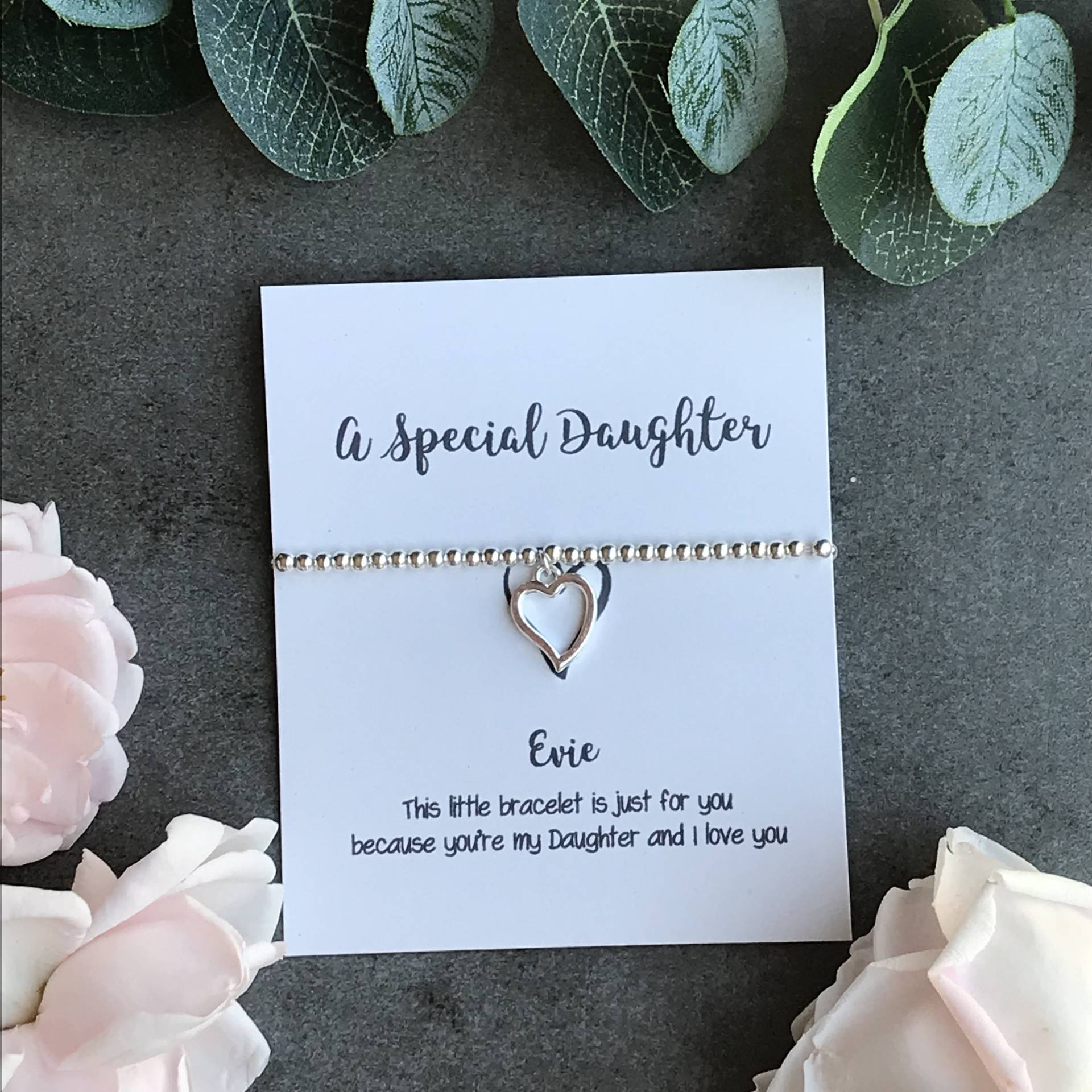 Herz Bettelarmband Silber Perlen Tochter Geschenk von ThePersnicketyCo