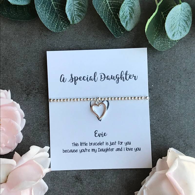 Herz Bettelarmband Silber Perlen Tochter Geschenk von ThePersnicketyCo