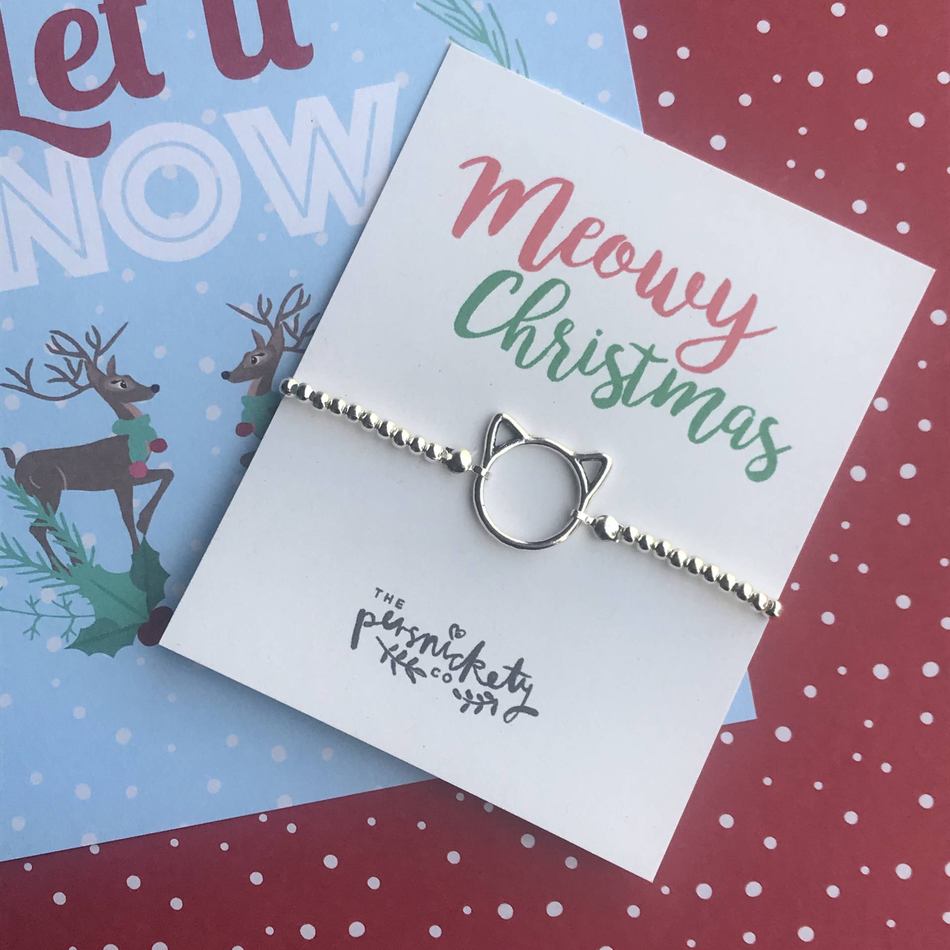 Katzen Charm Armband, Perlen Katzenarmband, Geschenk Für Freundin, Katzenschmuck, Katze, Meowy Weihnachten von ThePersnicketyCo