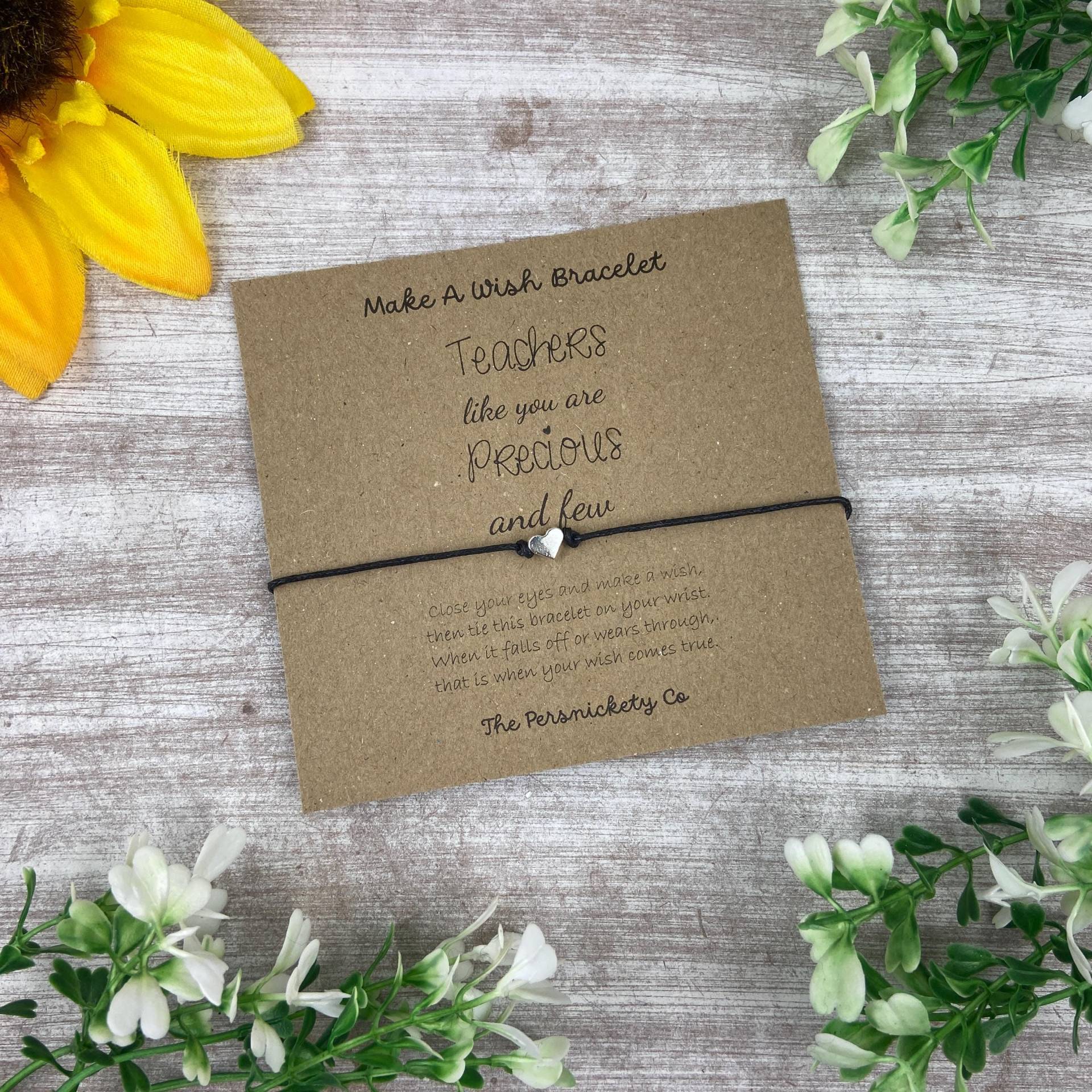 Lehrer Geschenk, Wunsch Armband, Lehr Assistent Charm Geschenk Für Lehrer von ThePersnicketyCo