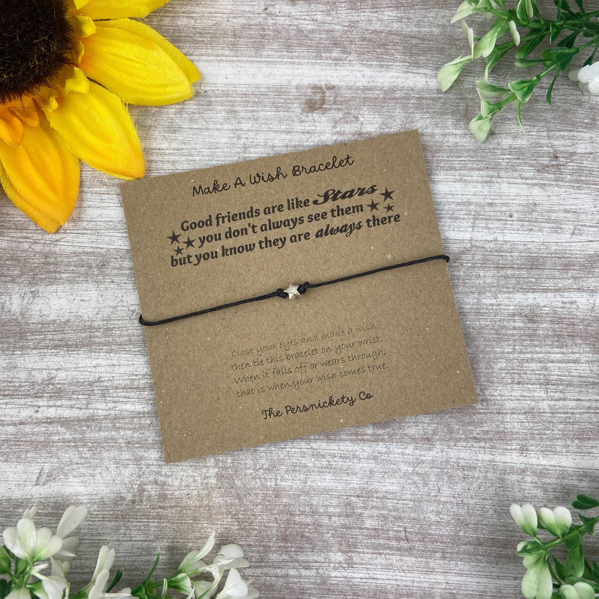 Make A Wish Armband/Bettelarmband - Gute Freunde Sind Wie Sterne, Stern, Sternanhänger, Wunscharmband, Sternschmuck, Geschenk Für Einen Freund von ThePersnicketyCo