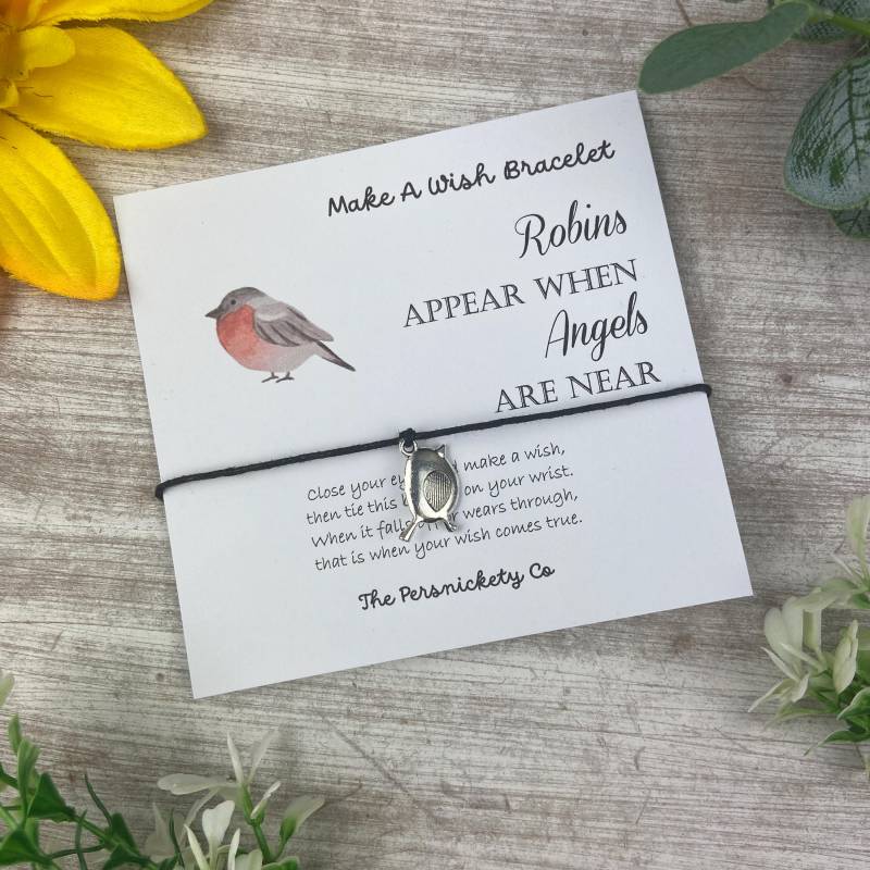 Rotkehlchen Charm Wunscharmband Erinnerungsgeschenk von ThePersnicketyCo