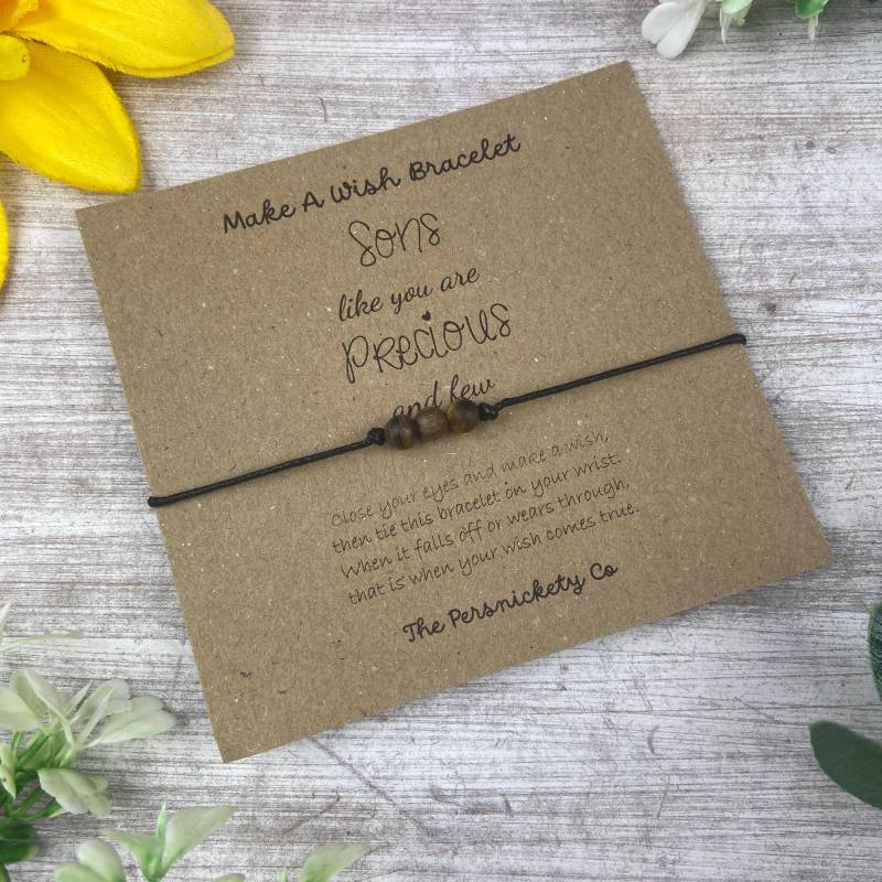 Sohn Geschenk, Geschenk Für Sohn, Wunsch Armband, Schmuck Söhne Wie Sie Kostbar Und Wenige, Tigerauge von ThePersnicketyCo