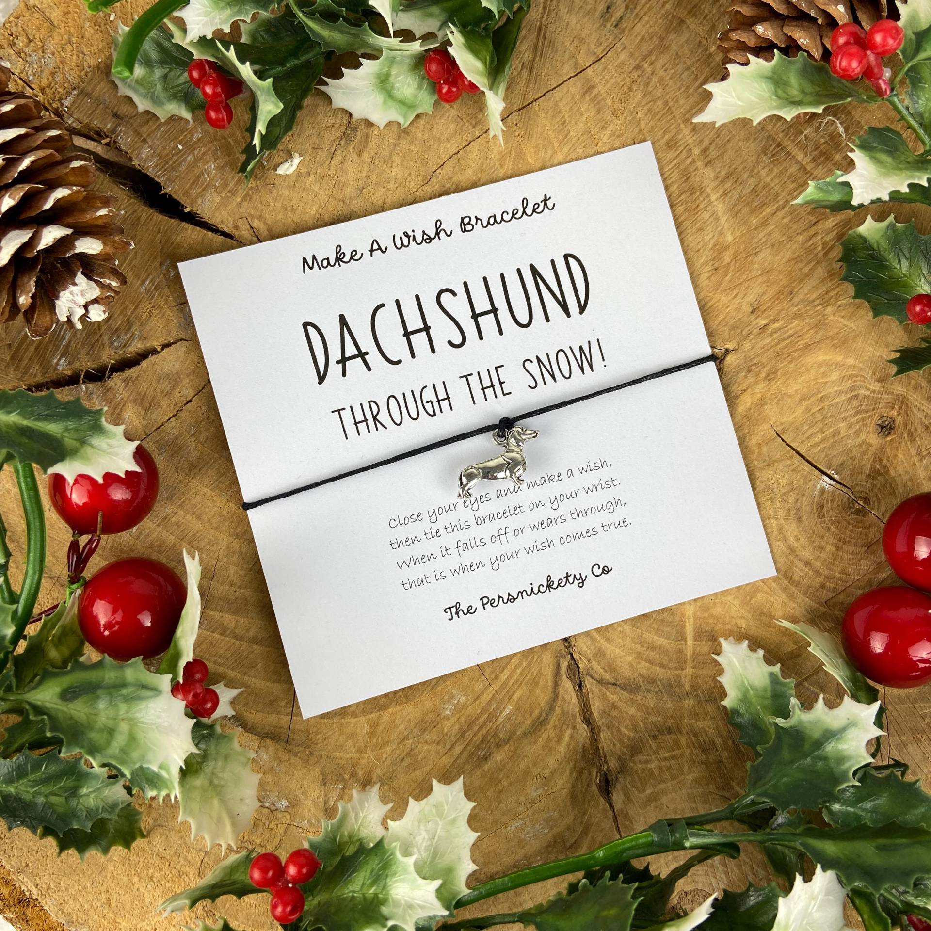 Wunscharmband, Bettelarmband, Dackelarmband, Dackel Durch Den Schnee Charm, Dackel, Schmuck, Haustier Armband von ThePersnicketyCo