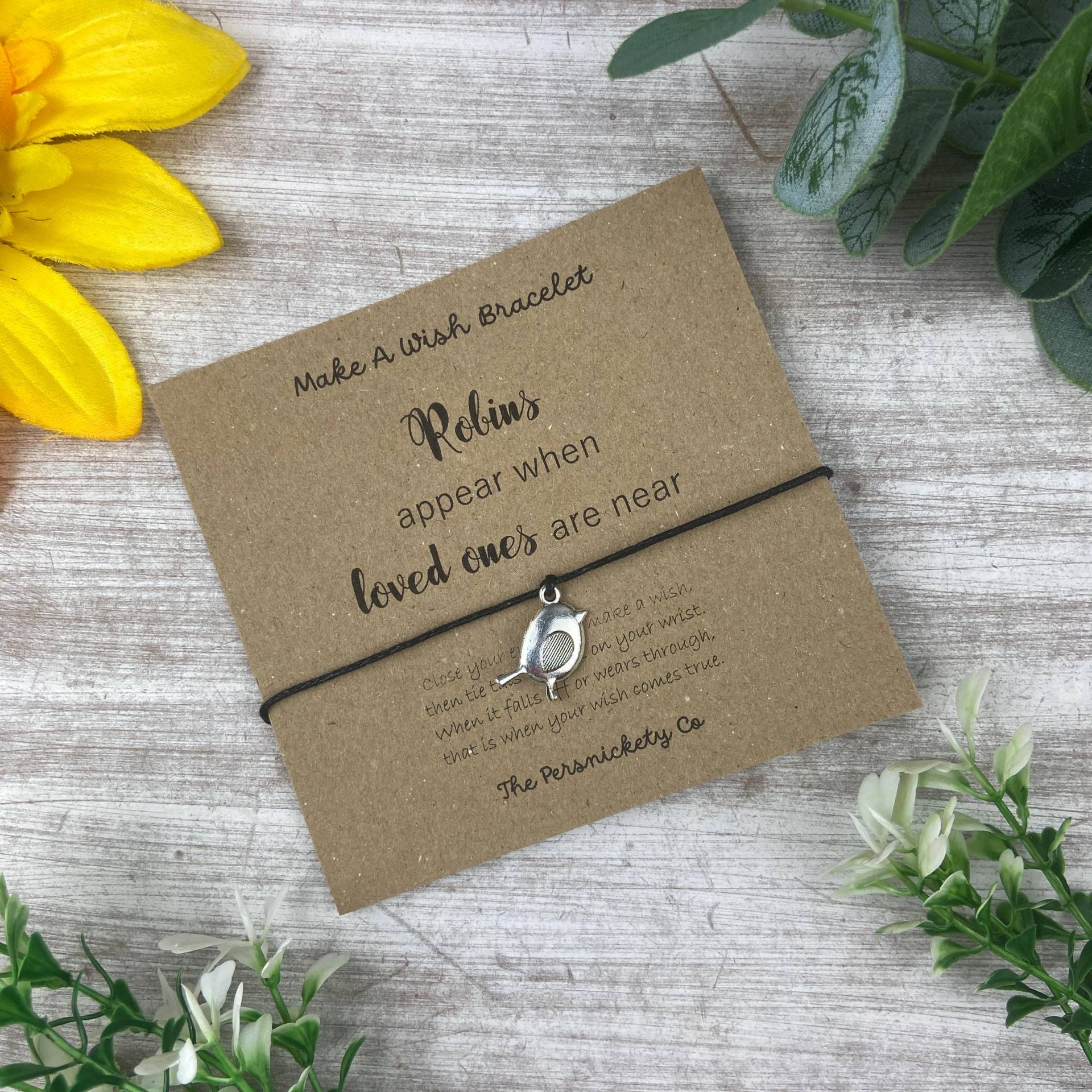 Wunscharmband, Bettelarmband, Rotkehlchen, Robin Armband, Rotkehlchen Erscheinen, Wenn Geliebte Personen in Der Nähe Sind, Gedenkgeschenk von ThePersnicketyCo