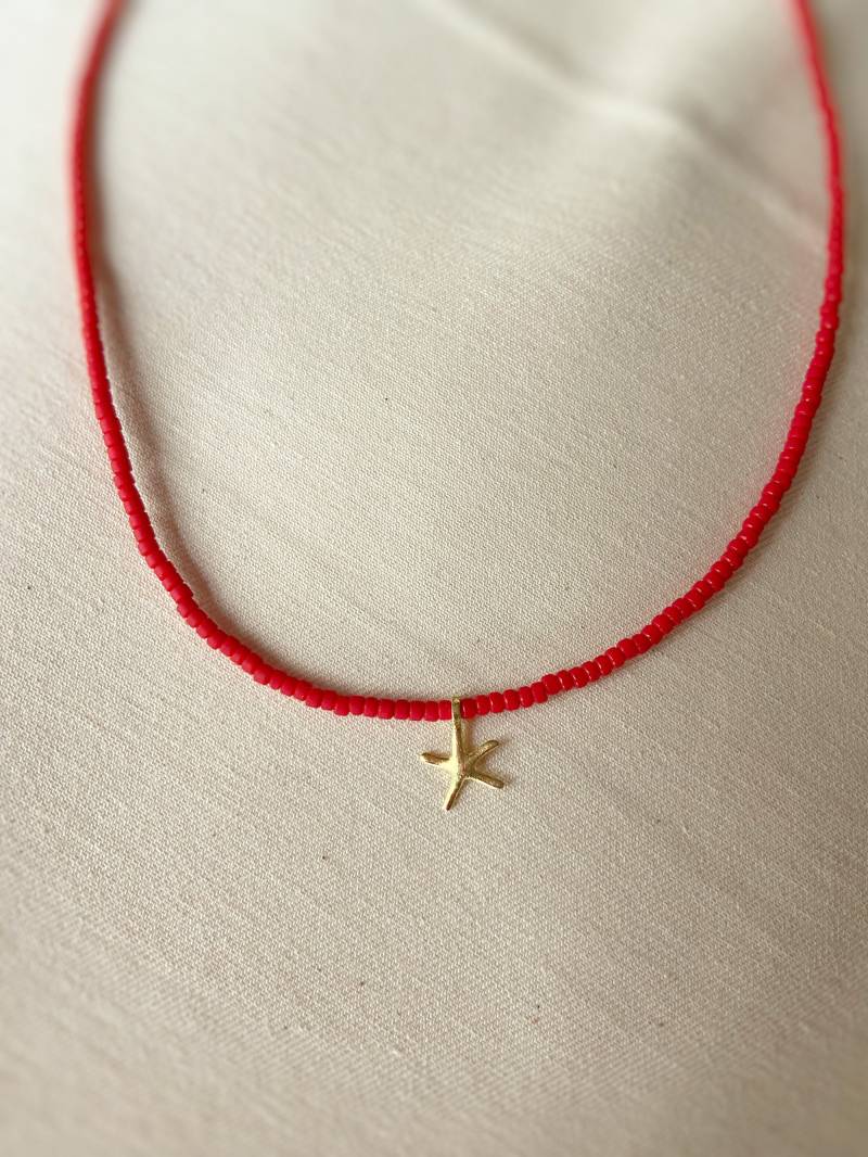 925 Sterling Silber Halskette, Gold Tropfen Platte Rote Schnur Minimale Rote von ThePheia