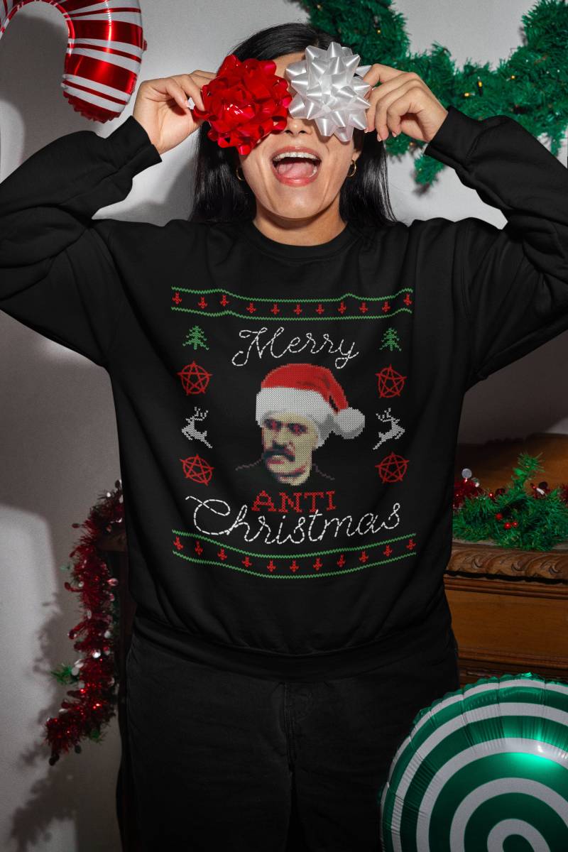 Nietzsche - Merry Anti-Christmas Philosophy Ugly Christmas Sweater Nietzsche - Merry Anti-Christmas Philosophy Ugly Christmas Sweater von ThePhilosophersShirt