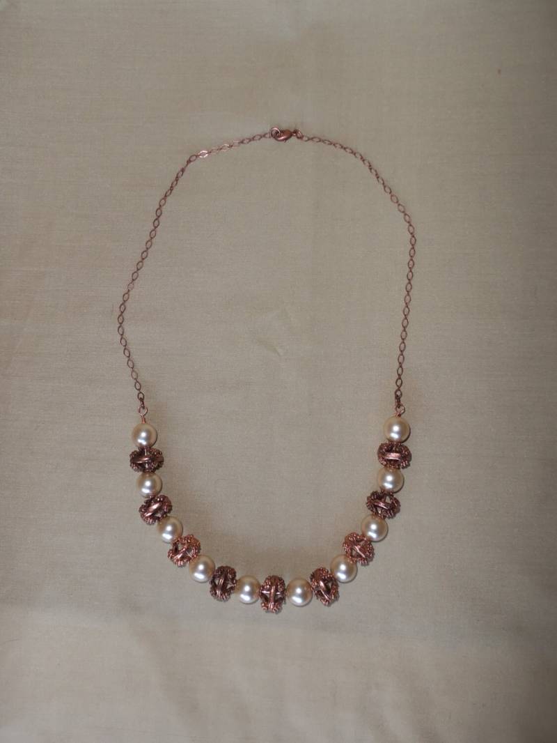 Pearl Und Kupfer Perlen Halskette Pearl Und Kupfer Perlen Halskette von ThePhoenixFeather