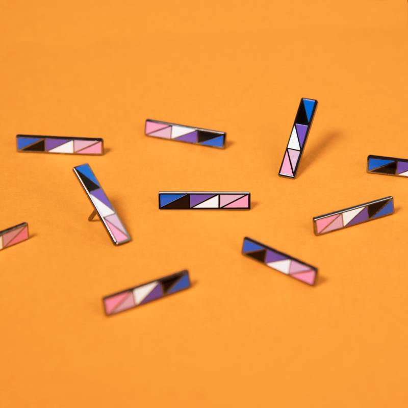 sterling Silber 925 Anstecknadel Nonbinary Pride Flagge Lgbt Kleine Winzige Brosche Badge Genderqueer Bigender von ThePinPrick