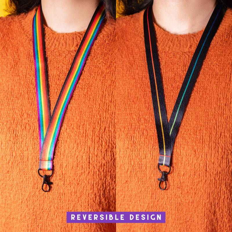 Reversible Pride Lanyards | Mehrere Flaggen Inclusive Lgbt Regenbogen Trans Fortschritt Ausweishalter Schlüsselanhänger Pronomen Safe Space Ally von ThePinPrick