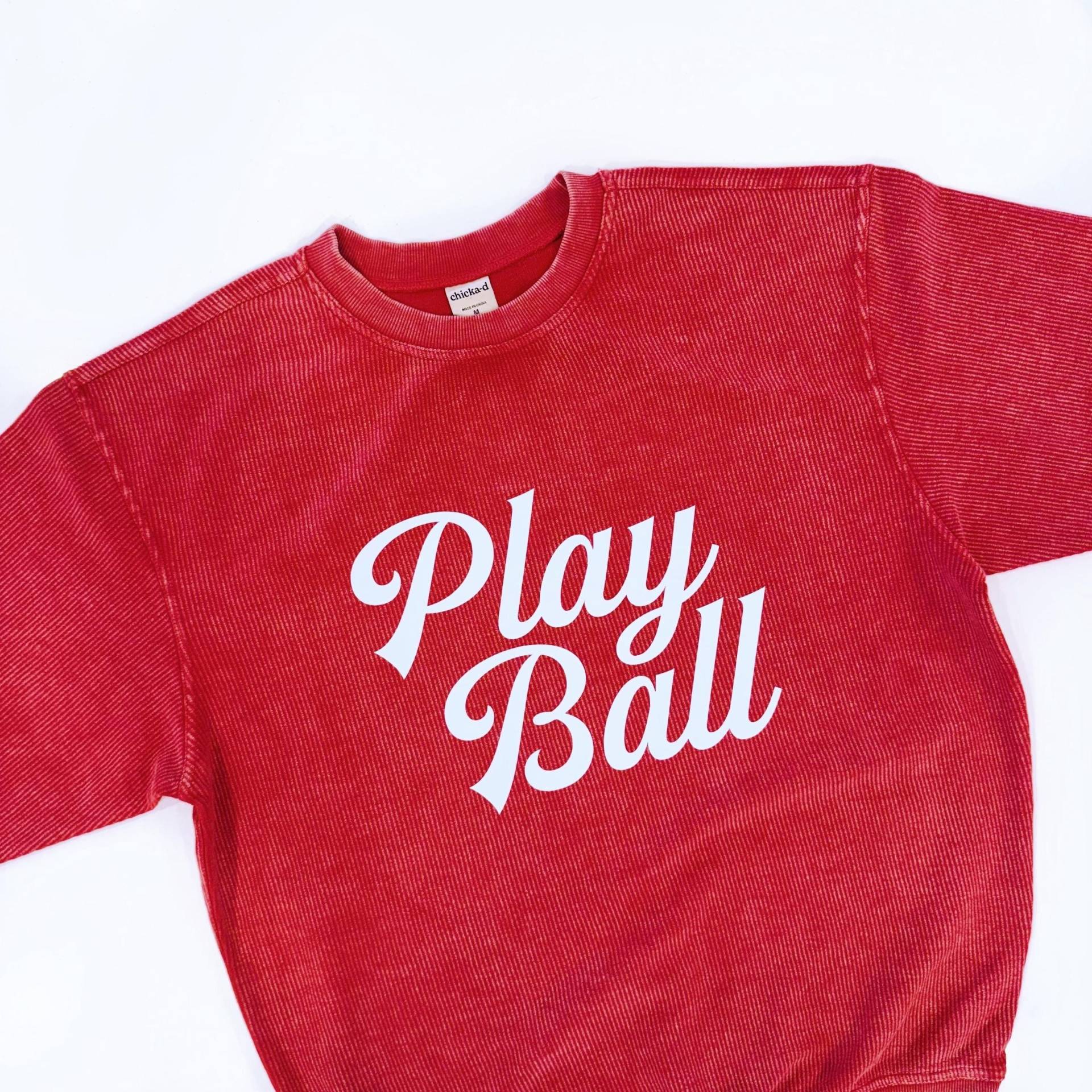 Play Ball Corded Sweatshirt Vintage Washed Baseball Game Day Shirt von ThePinewoodSocial