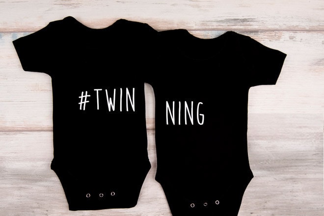 Partnerschaften - Twin Baby/Kleinkind-Outfit von ThePinkAppleCompany