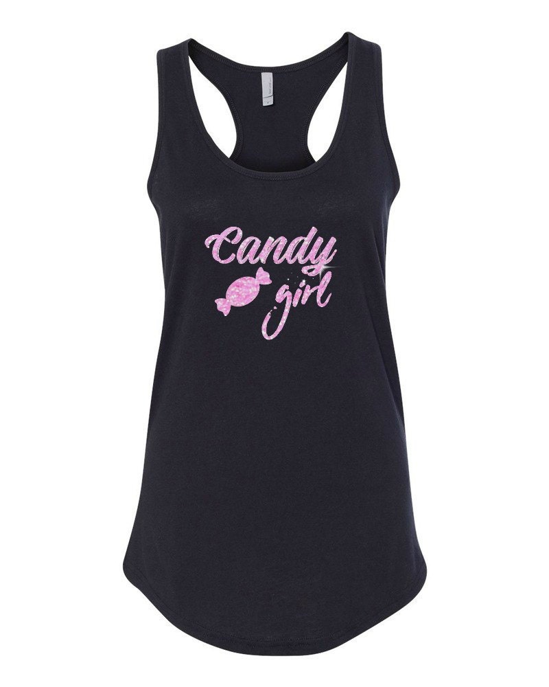 Racer Zurück Oder Festen Tank Candy Girl Glitter-Tank-Top Racer Zurück Oder Festen Tank Candy Girl Glitter-Tank-Top von ThePinkAppleCompany