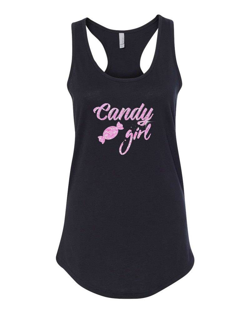 Racer Zurück Oder Festen Tank Candy Girl Glitter-Tank-Top Racer Zurück Oder Festen Tank Candy Girl Glitter-Tank-Top von ThePinkAppleCompany