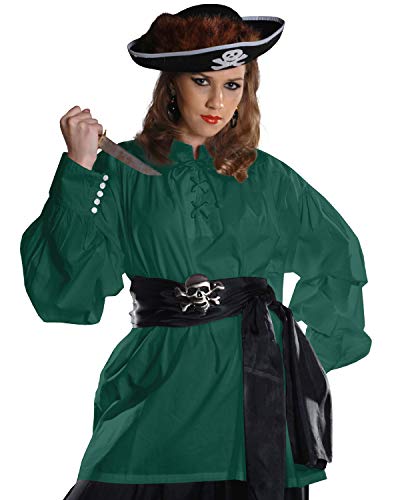 Mittelalter Piratenkostüm Grace O' Malley Poet Shirt C1010 Gr. X-Large, grün von ThePirateDressing