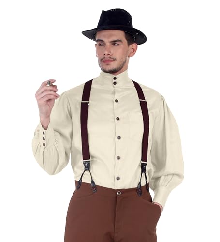 ThePirateDressing Herren Freizeit-Hemd Elfenbein Off White (Seashell) Gr. M, Elfenbein - Off White (Seashell) von ThePirateDressing